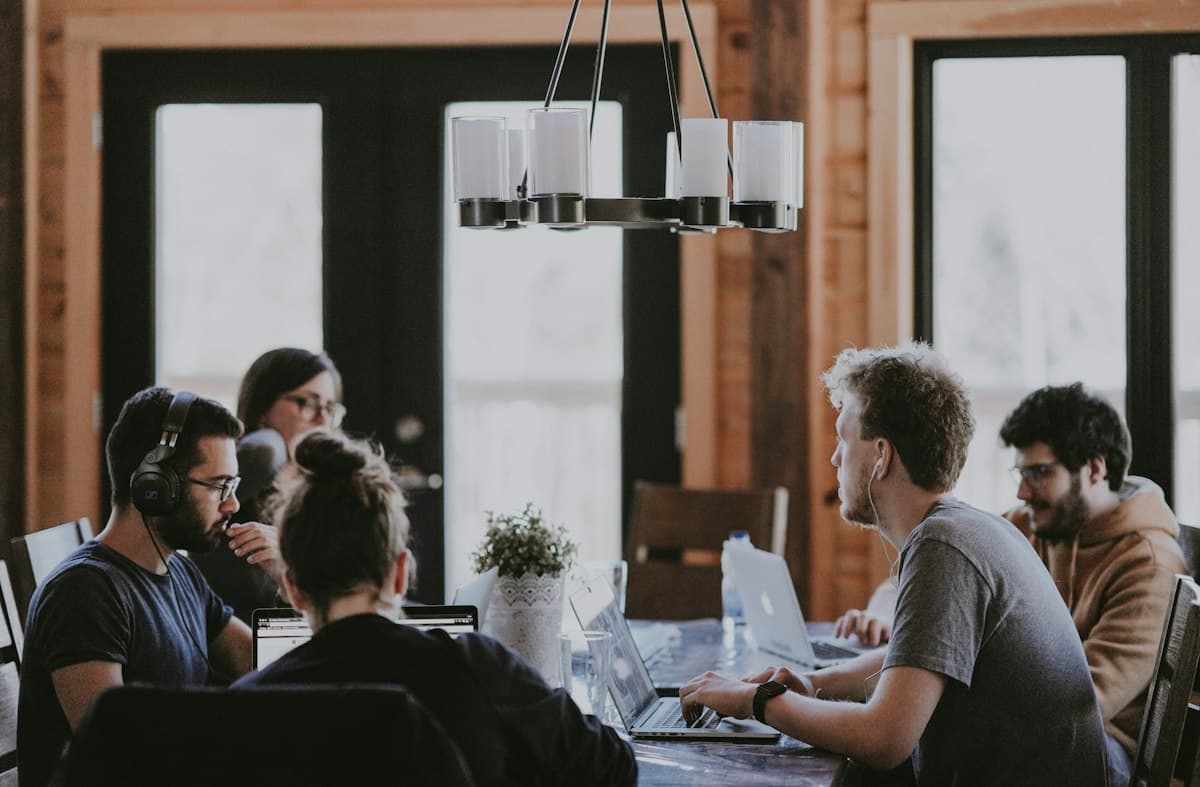 Agency team at shared desks